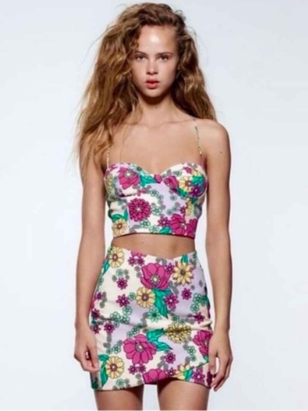 New ZARA Floral Print Crop Top